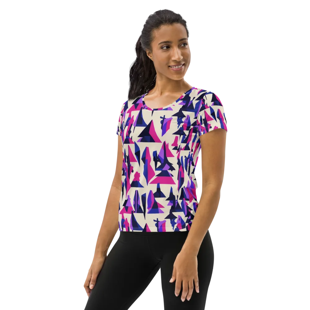 Electric Ridgeline on Women's Athletic T-Shirt — Left