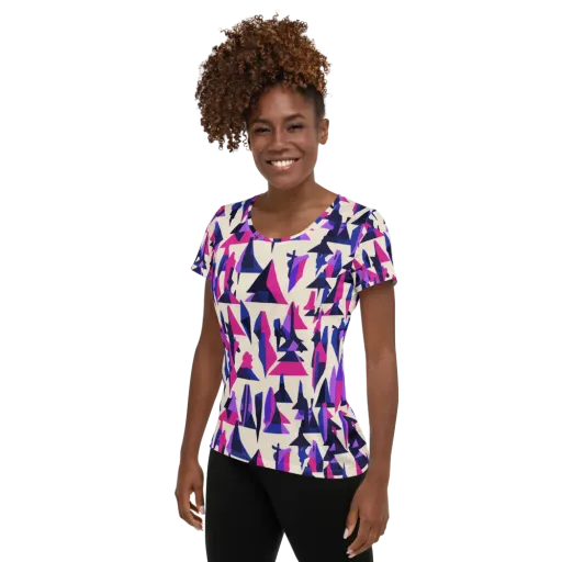 Electric Ridgeline on a Women's Athletic T-Shirt