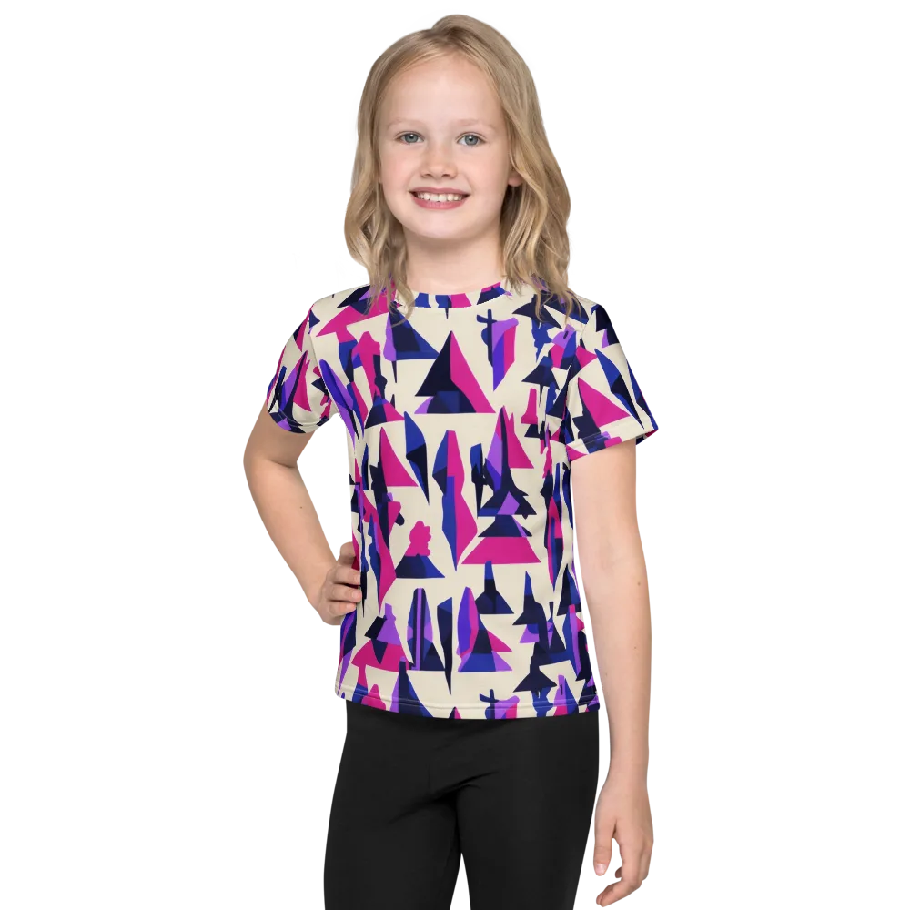 Electric Ridgeline on Kids Crew Neck T-Shirt — Front