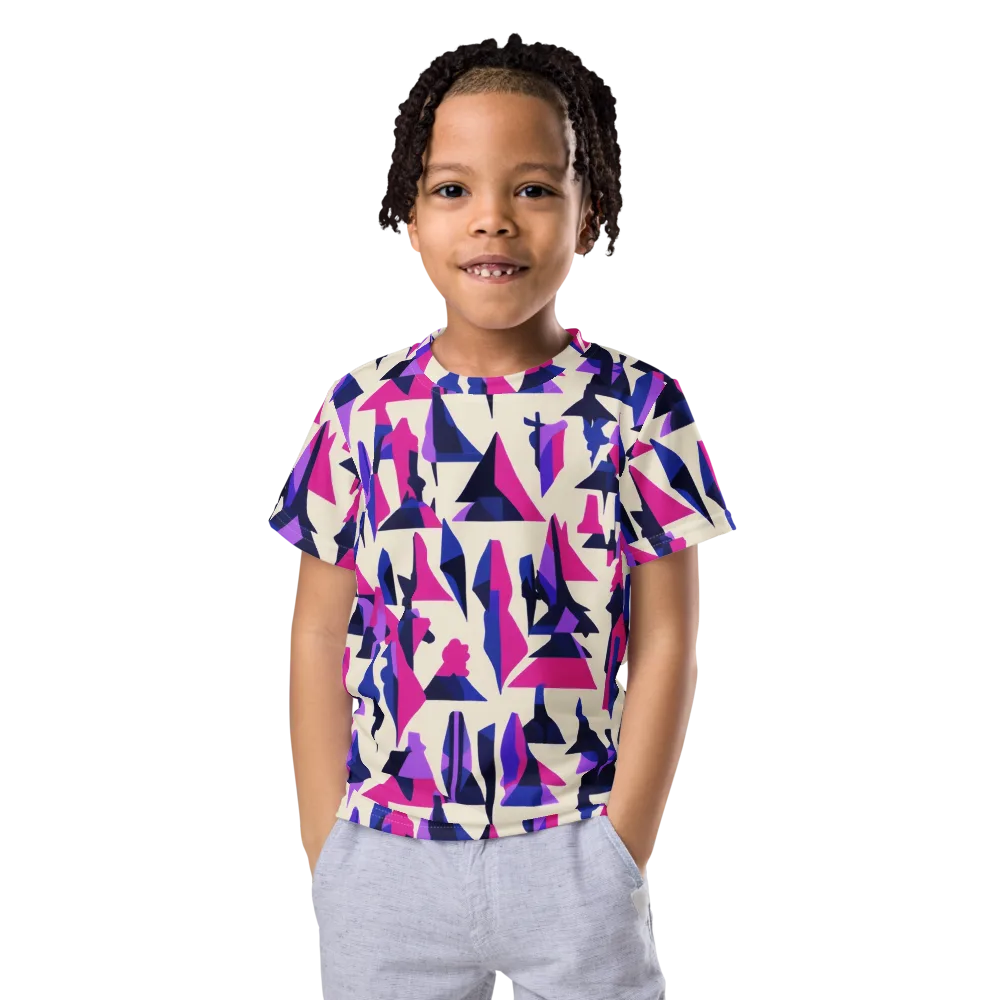 Electric Ridgeline on Kids Crew Neck T-Shirt — Front