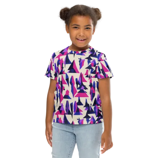Electric Ridgeline on a Kids Crew Neck T-Shirt