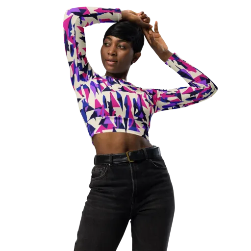Electric Ridgeline on a Long Sleeve Crop Top
