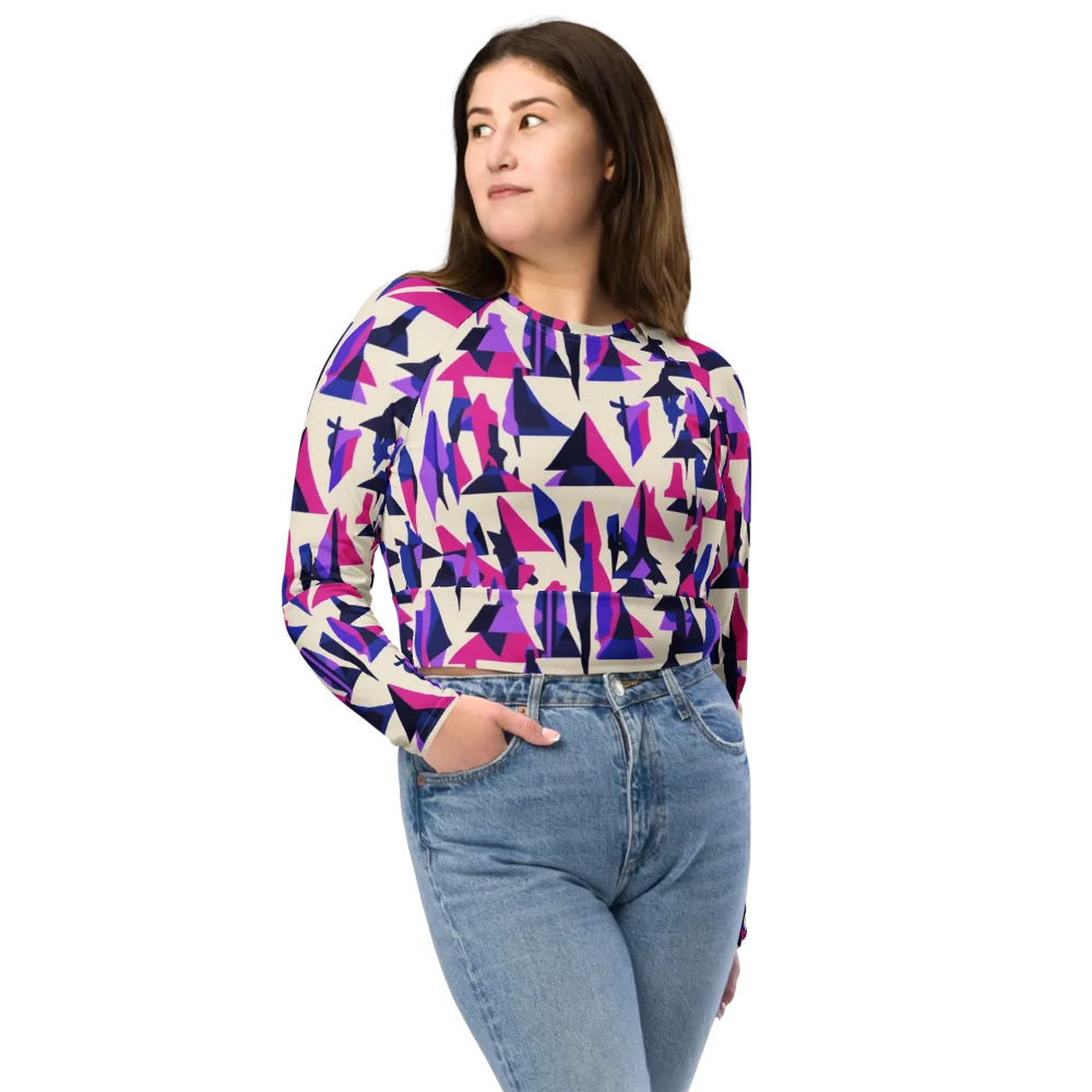 Electric Ridgeline on Long Sleeve Crop Top — Front