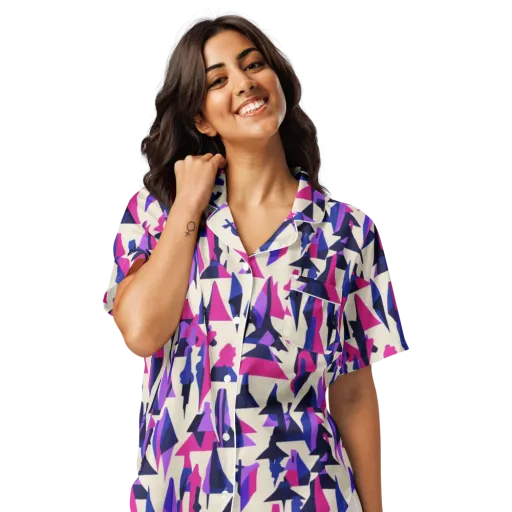 Electric Ridgeline on a Women's Short Sleeve Pajama Top