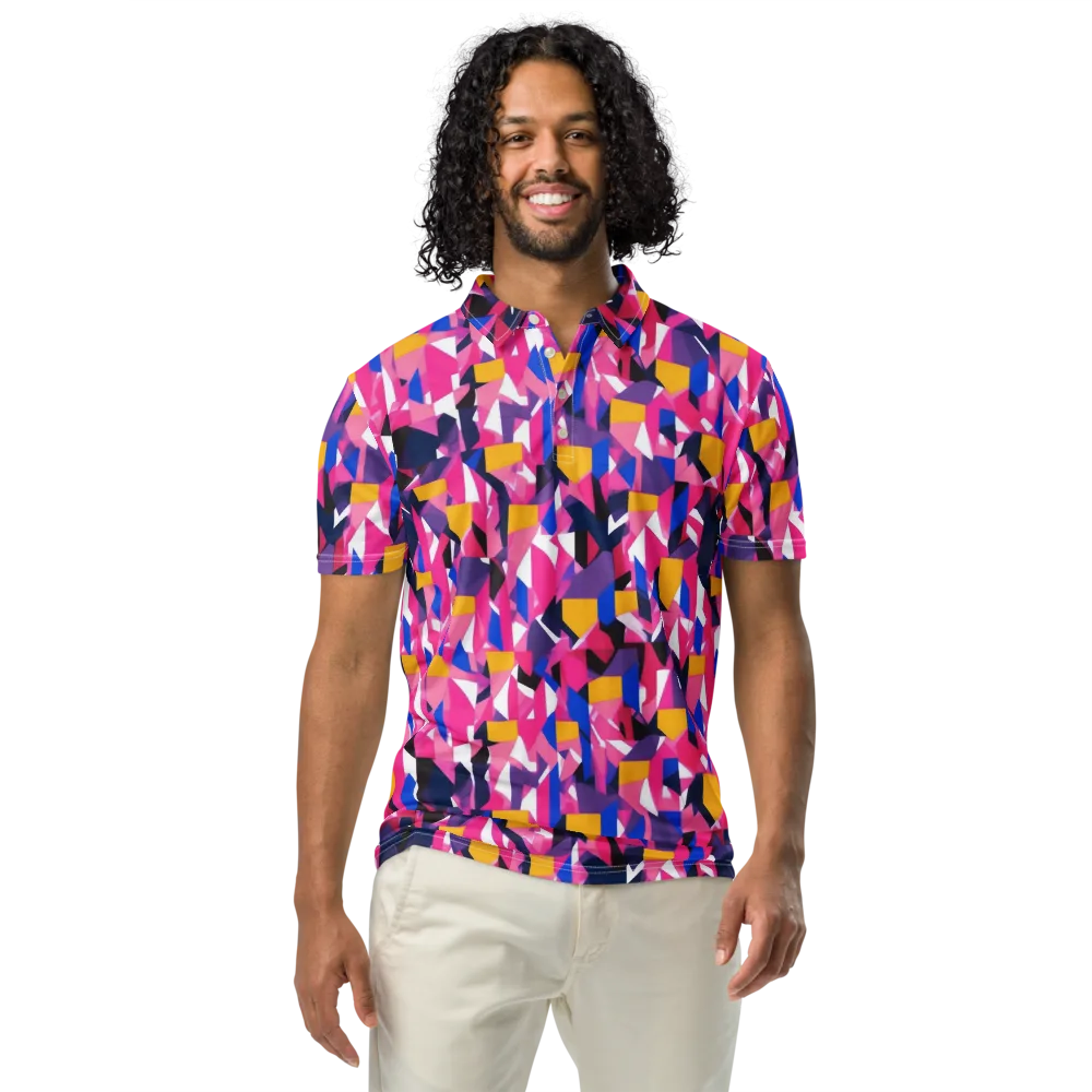 Laser Petal on Men's Slim Fit Polo Shirt — Front