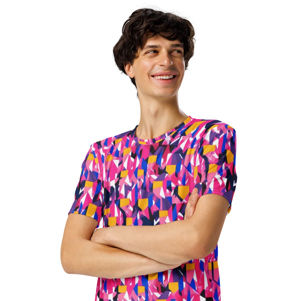 Laser Petal on Men's Crew Neck T-Shirt — Left Front