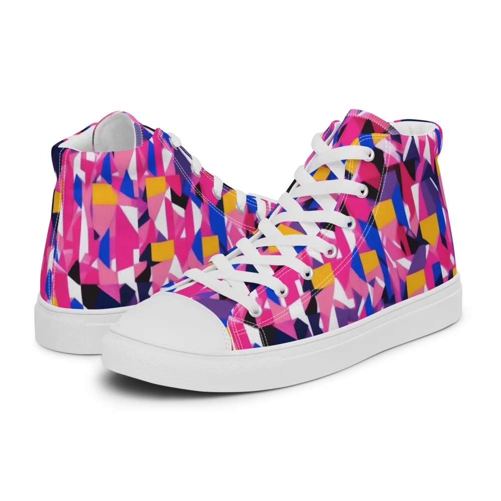 Laser Petal on Men's High Top Canvas Shoes — Left
