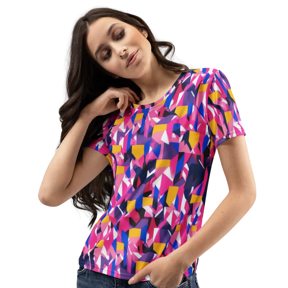 Laser Petal on Women's Crew Neck T-Shirt — Left Front
