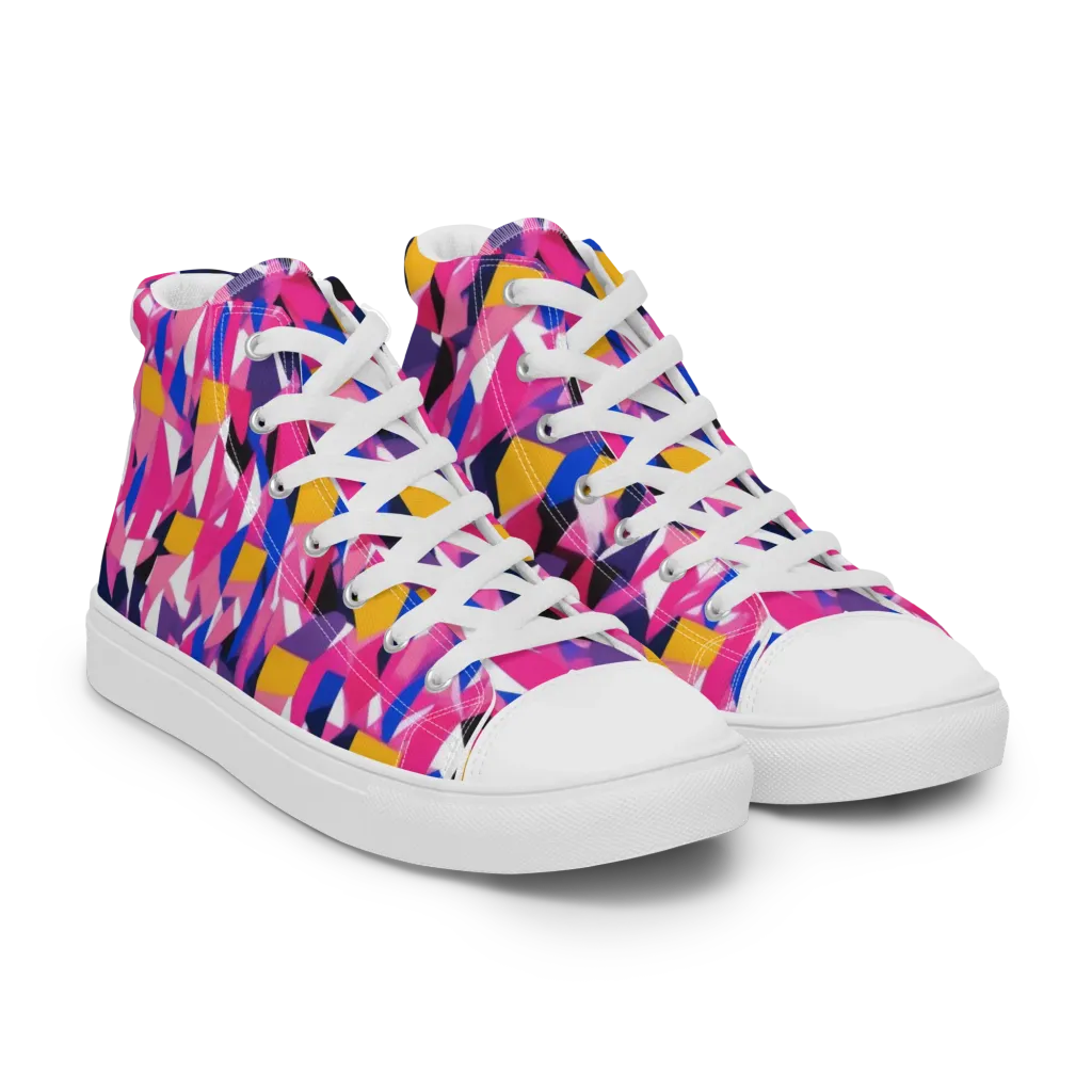 Laser Petal on Women's High Top Canvas Shoes — Right Front