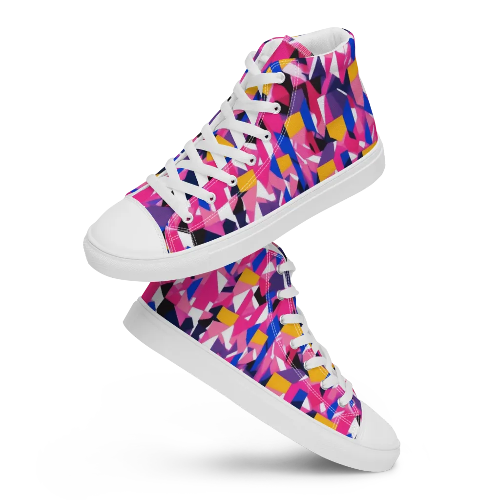 Laser Petal on Women's High Top Canvas Shoes — Front