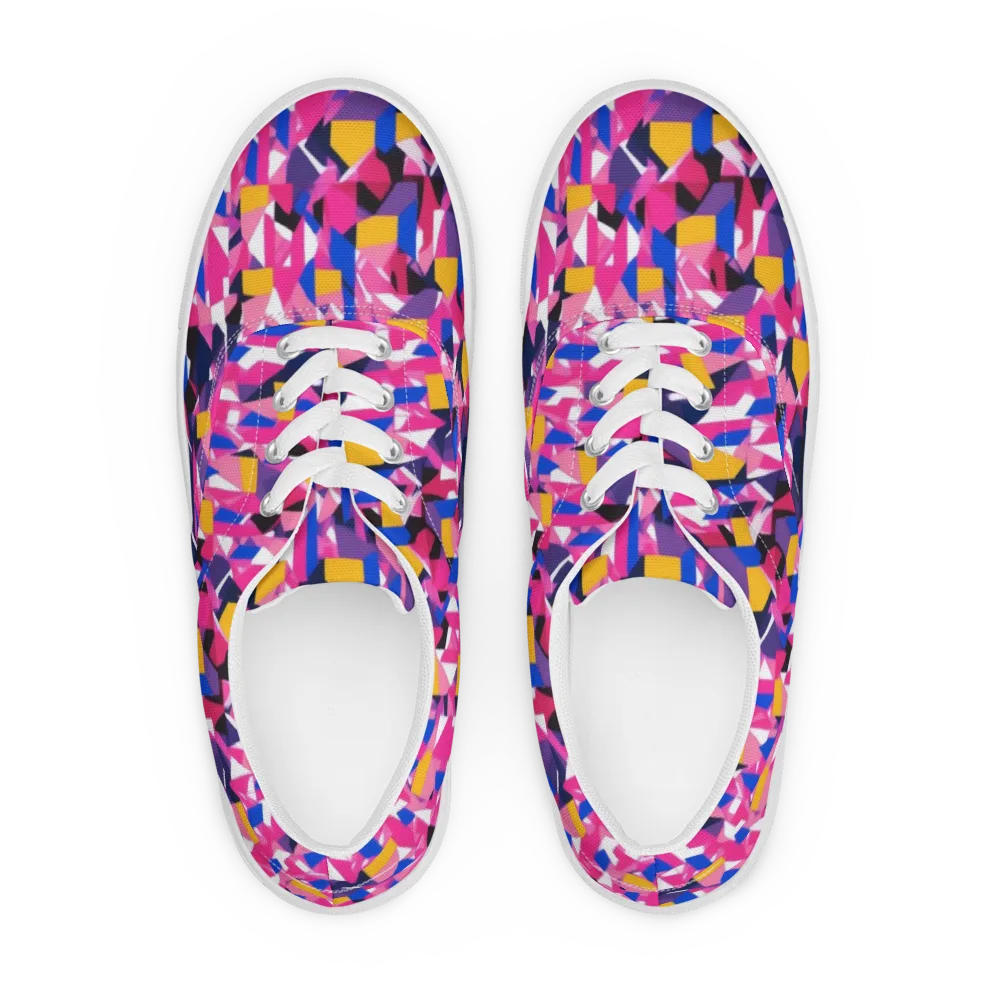 Laser Petal on Men's Lace-Up Canvas Shoes — Front