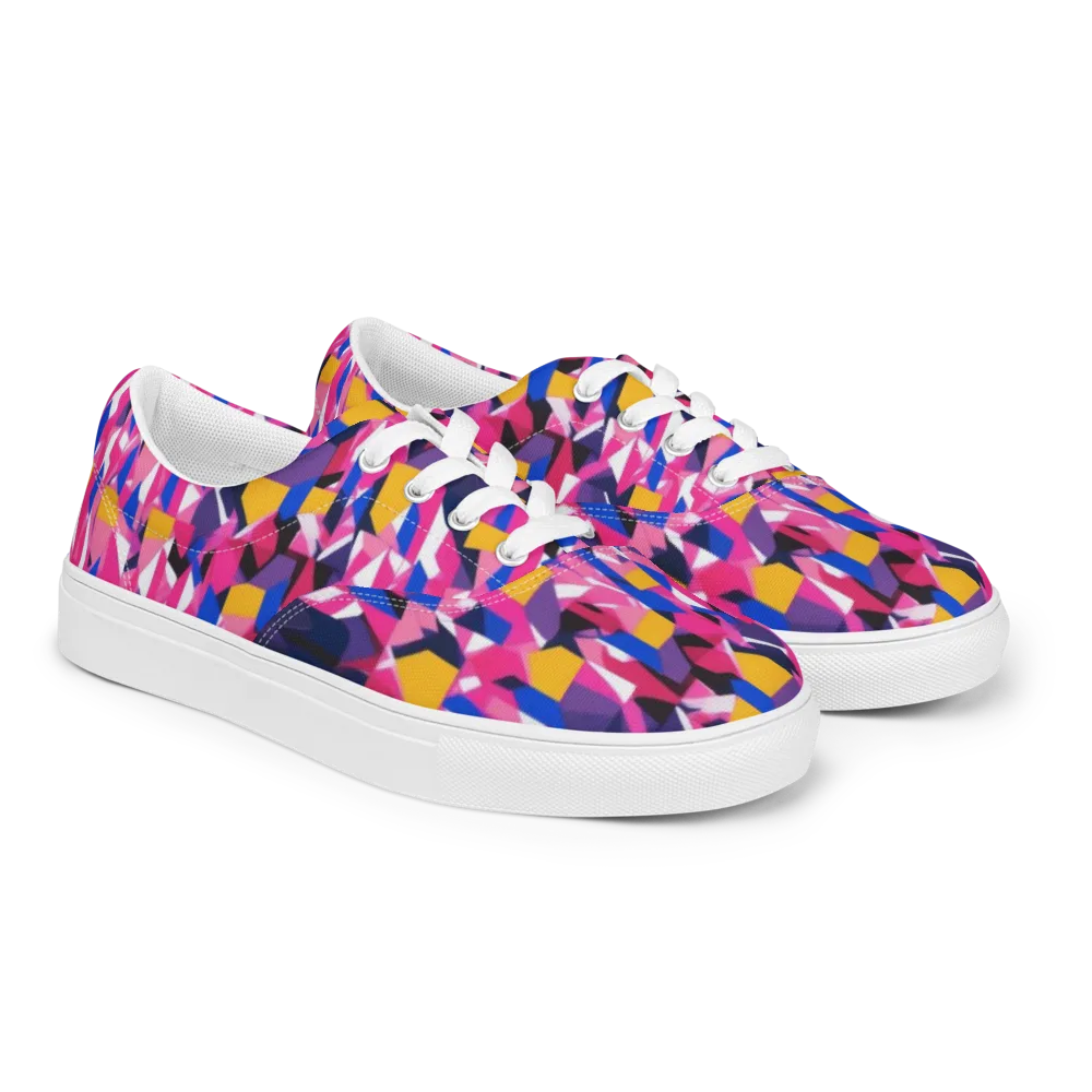 Laser Petal on Men's Lace-Up Canvas Shoes — Right Front