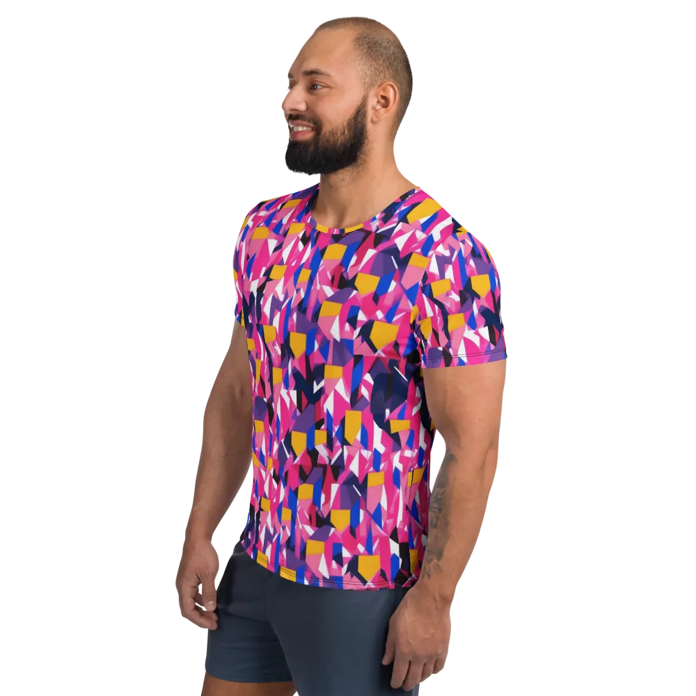 Laser Petal on Men's Athletic T-Shirt — Left