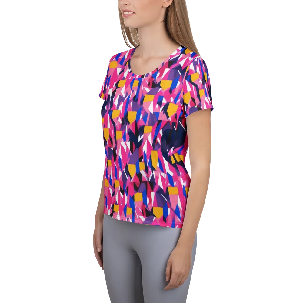Laser Petal on Women's Athletic T-Shirt — Left
