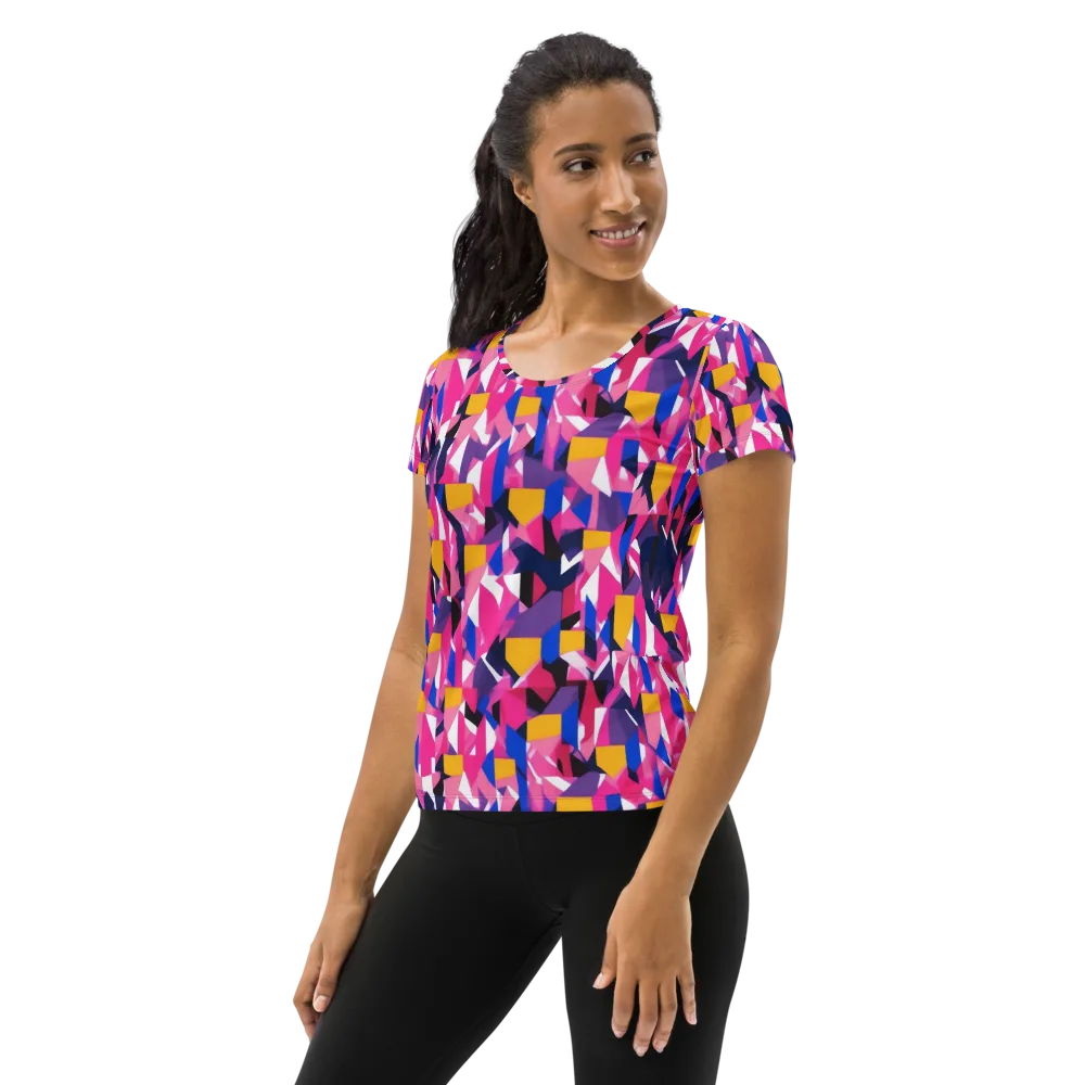 Laser Petal on Women's Athletic T-Shirt — Left