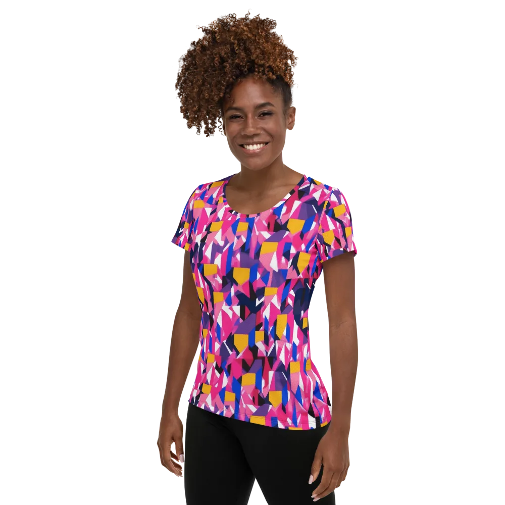 Laser Petal on Women's Athletic T-Shirt — Left