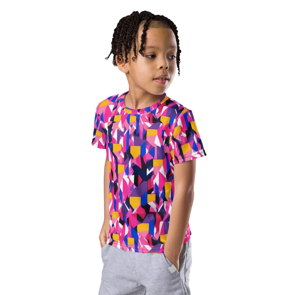Laser Petal on Kids Crew Neck T-Shirt — Left Front