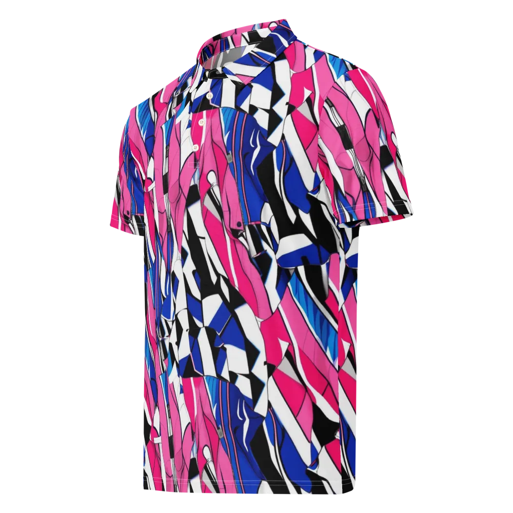 Neon Tailored Chaos on Men's Slim Fit Polo Shirt — Left Front