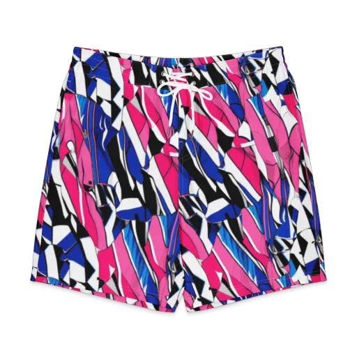 Neon Tailored Chaos on a Men's Board Shorts