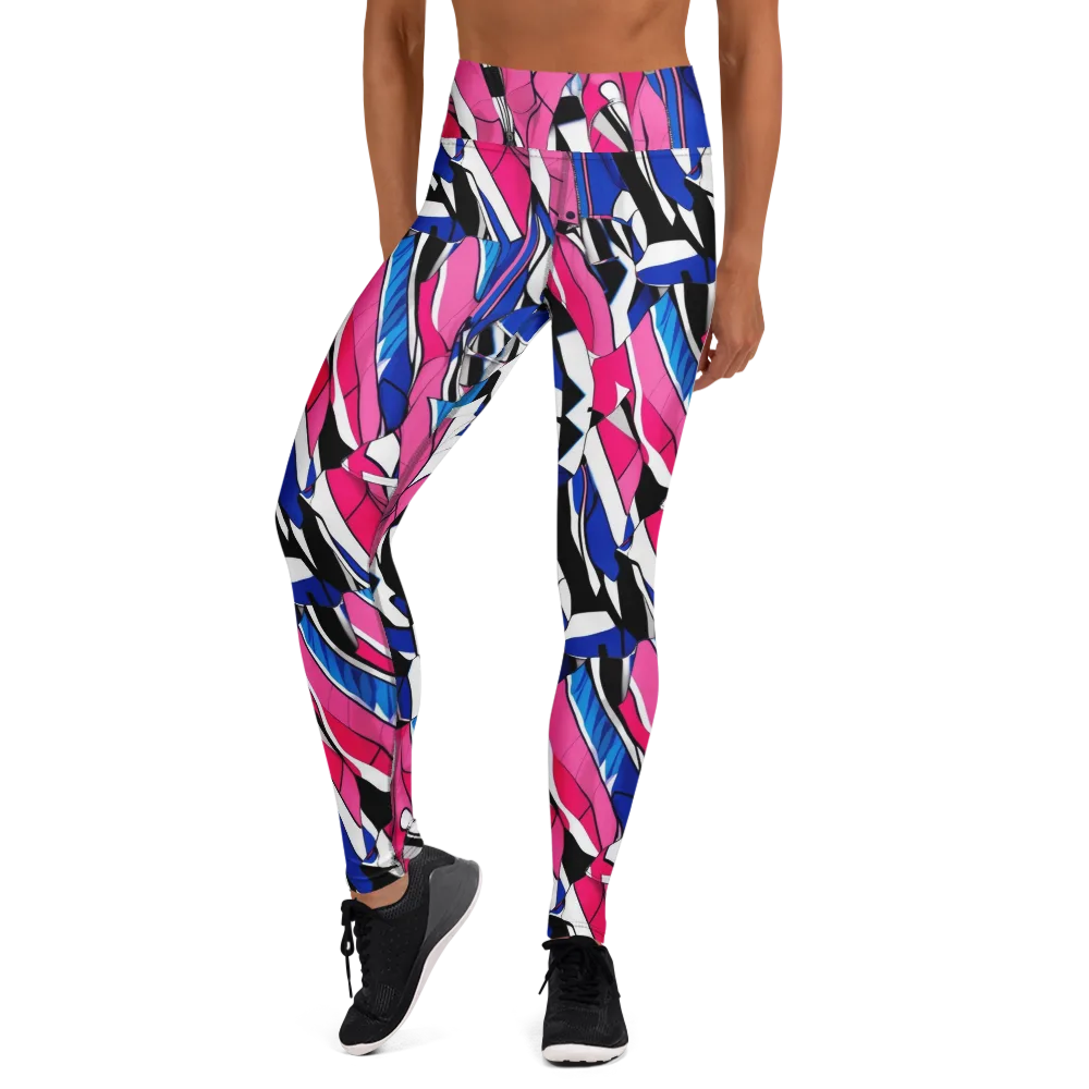 Neon Tailored Chaos on Yoga Leggings — Front