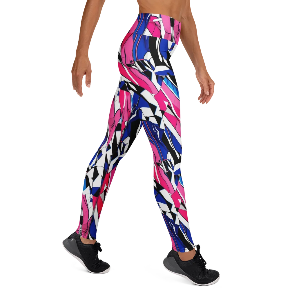 Neon Tailored Chaos on Yoga Leggings — Right