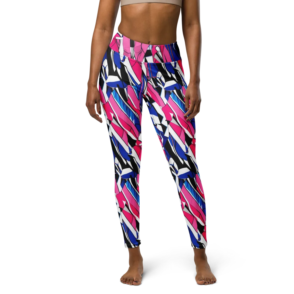 Neon Tailored Chaos on Yoga Leggings — Front