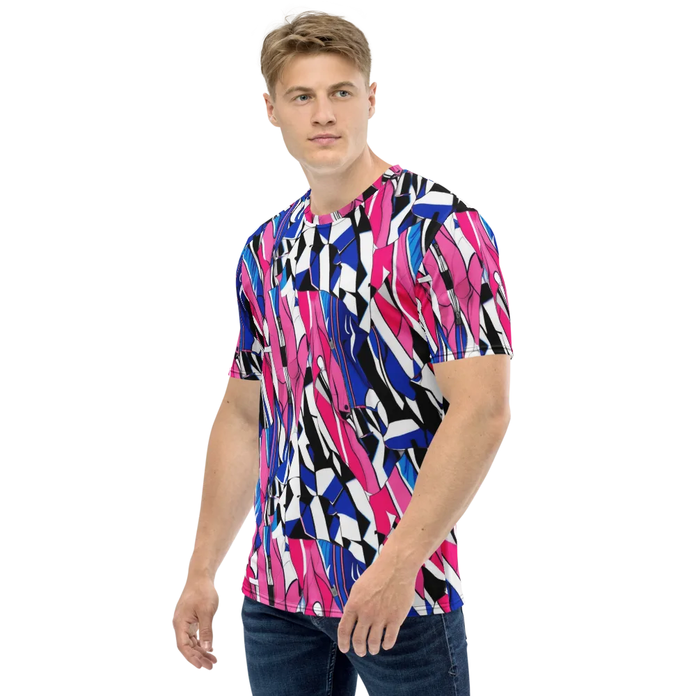 Neon Tailored Chaos on Men's Crew Neck T-Shirt — Left