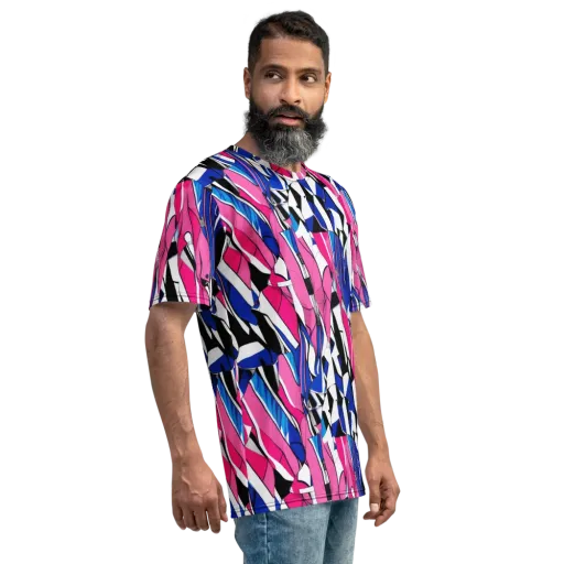 Neon Tailored Chaos on a Men's Crew Neck T-Shirt