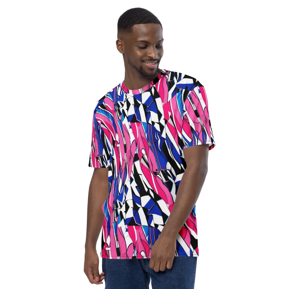Neon Tailored Chaos on Men's Crew Neck T-Shirt — Left
