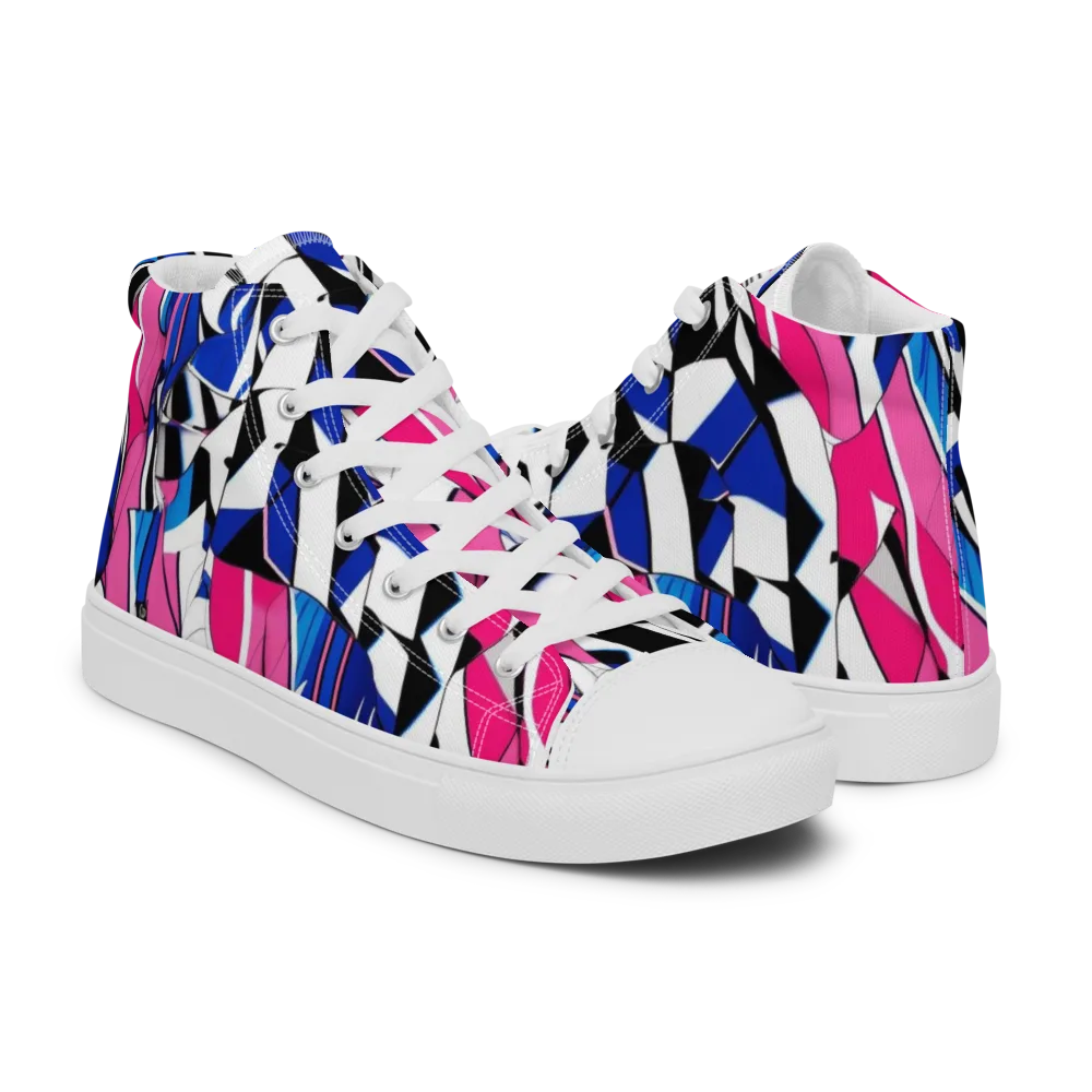 Neon Tailored Chaos on Men's High Top Canvas Shoes — Right