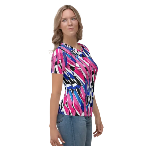 Neon Tailored Chaos on a Women's Crew Neck T-Shirt