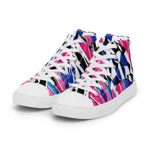Neon Tailored Chaos on a Women's High Top Canvas Shoes