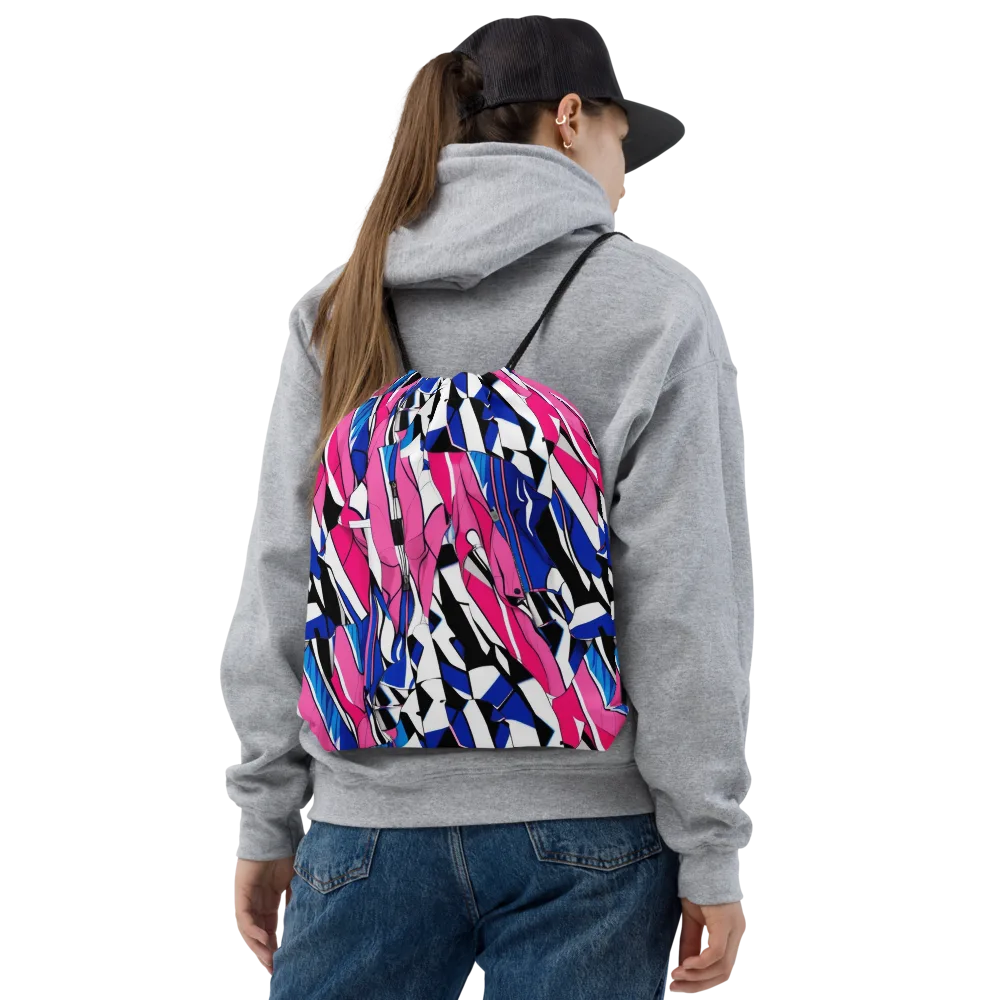 Neon Tailored Chaos on Drawstring Bag — Front