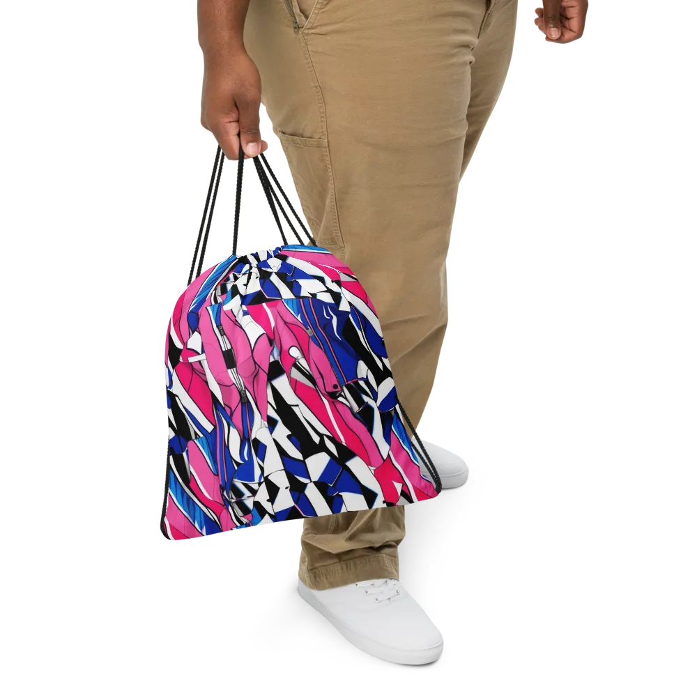 Neon Tailored Chaos on Drawstring Bag — Front