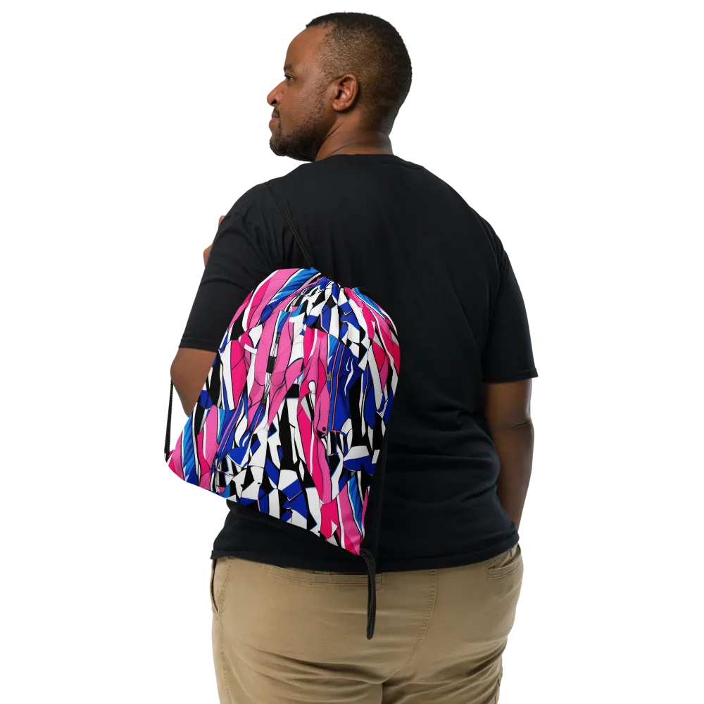 Neon Tailored Chaos on Drawstring Bag — Front
