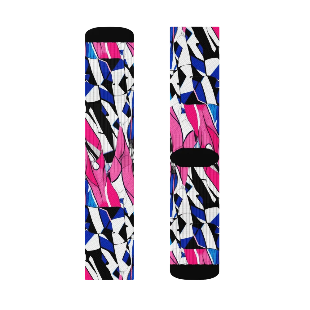 Neon Tailored Chaos on Socks — Left Sock