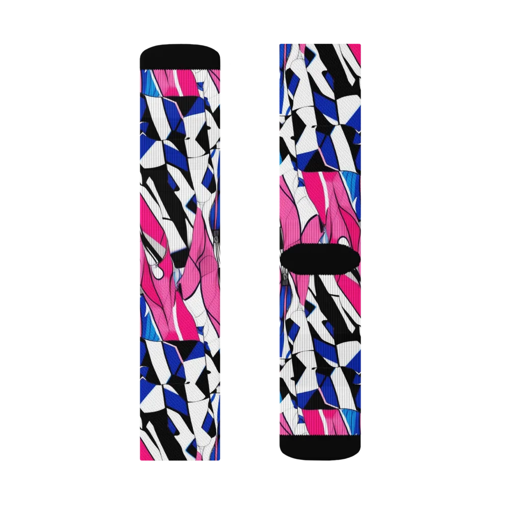 Neon Tailored Chaos on Socks — Right Sock