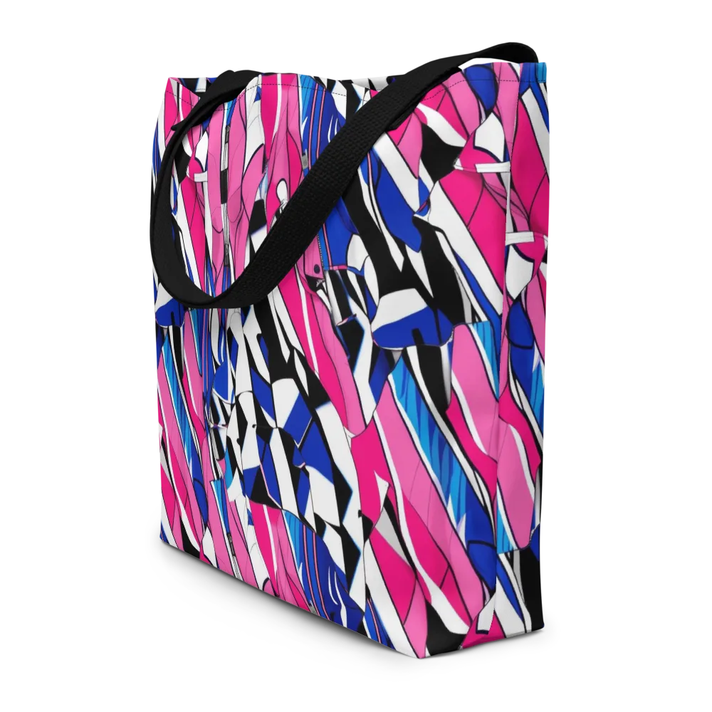 Neon Tailored Chaos on Large Tote Bag W/ Pocket — Front