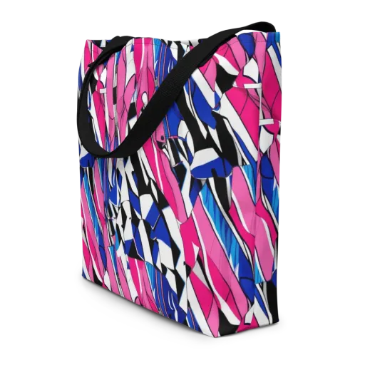 Neon Tailored Chaos on a Large Tote Bag W/ Pocket