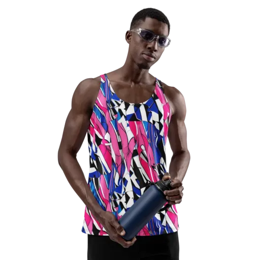 Neon Tailored Chaos on a Men's Tank Top