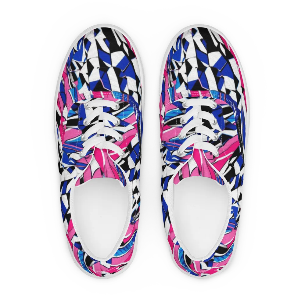 Neon Tailored Chaos on Men's Lace-Up Canvas Shoes — Front