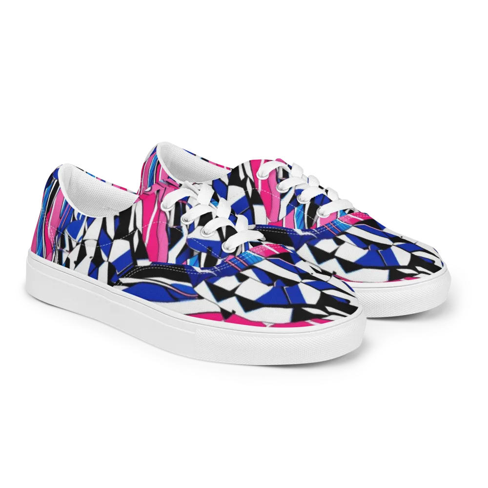 Neon Tailored Chaos on Men's Lace-Up Canvas Shoes — Right Front