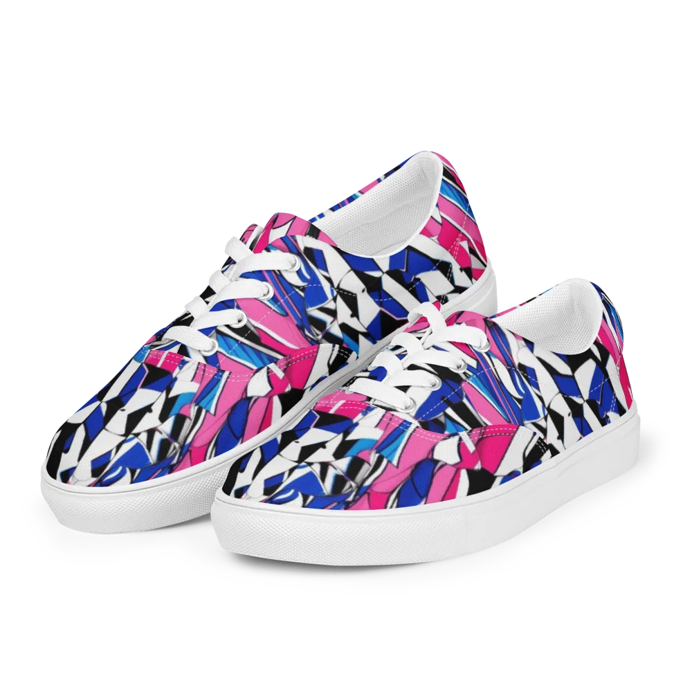 Neon Tailored Chaos on Men's Lace-Up Canvas Shoes — Left Front