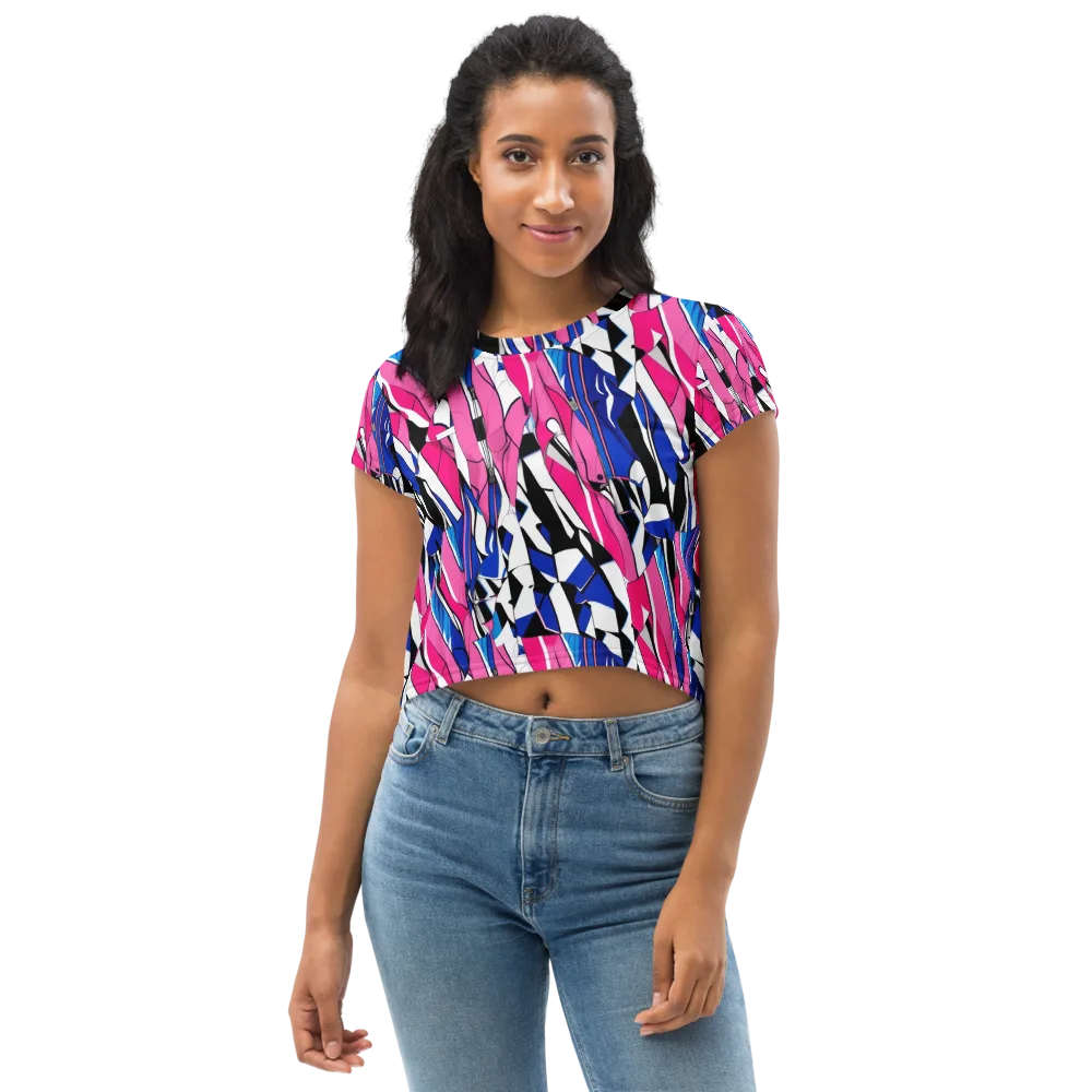 Neon Tailored Chaos on Crop Tee — Front