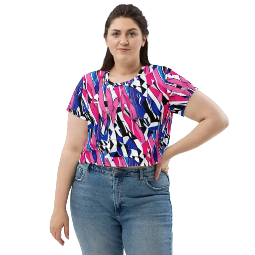 Neon Tailored Chaos on a Crop Tee