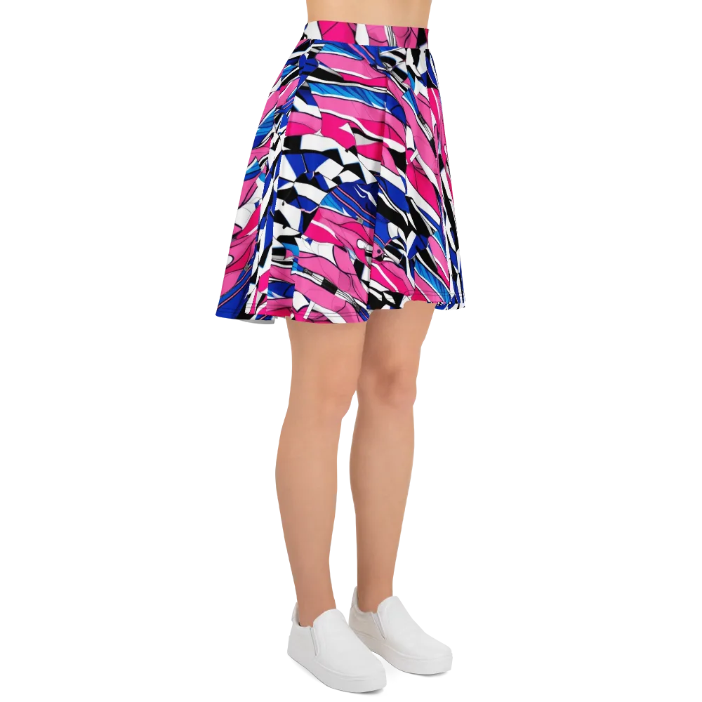 Neon Tailored Chaos on Skater Skirt — Right