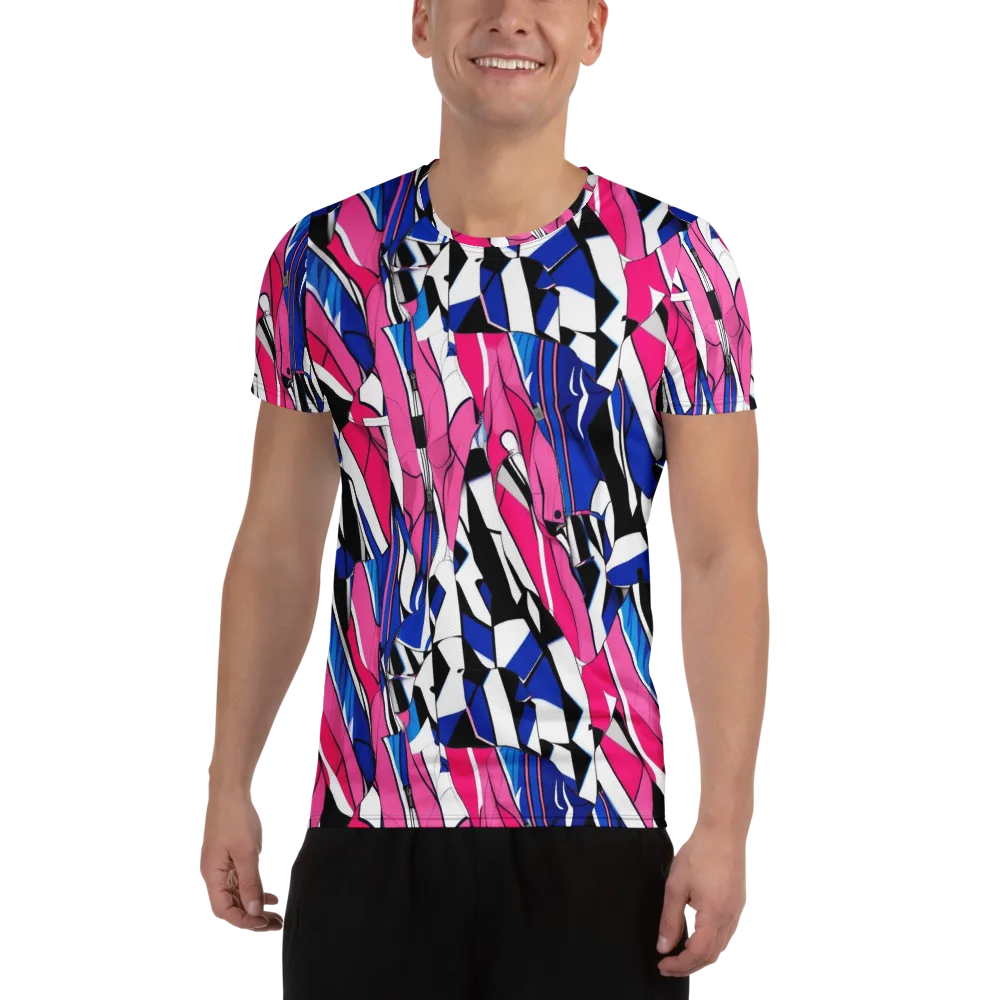 Neon Tailored Chaos on Men's Athletic T-Shirt — Front