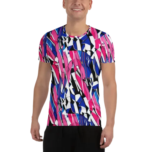 Neon Tailored Chaos on a Men's Athletic T-Shirt