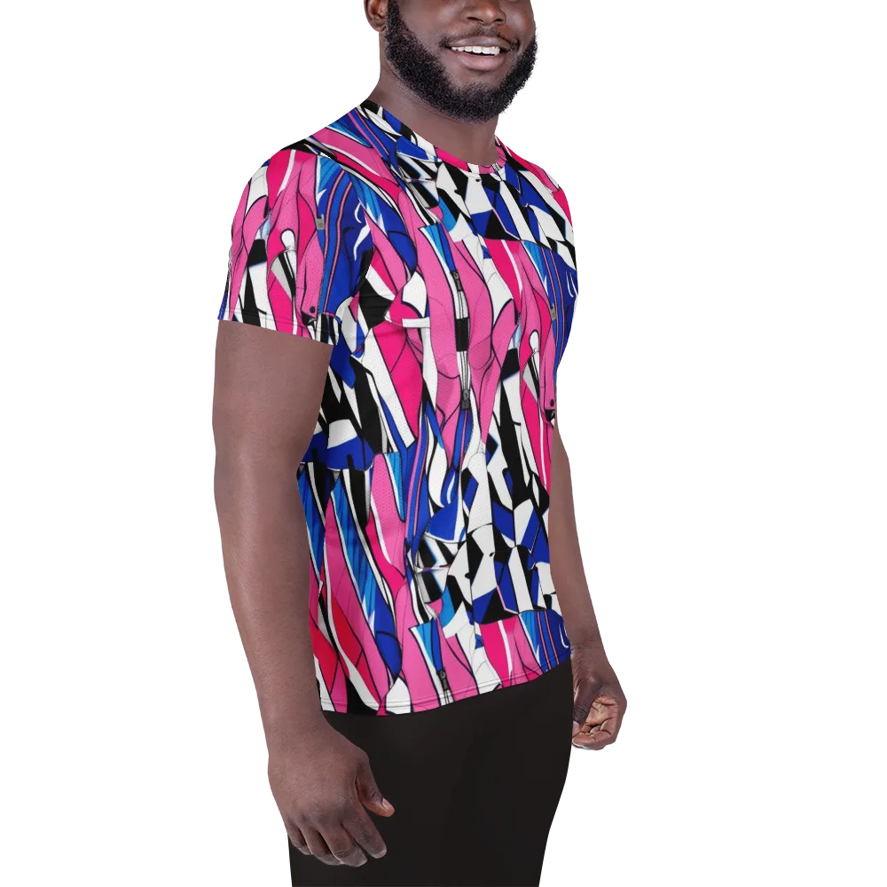Neon Tailored Chaos on Men's Athletic T-Shirt — Right