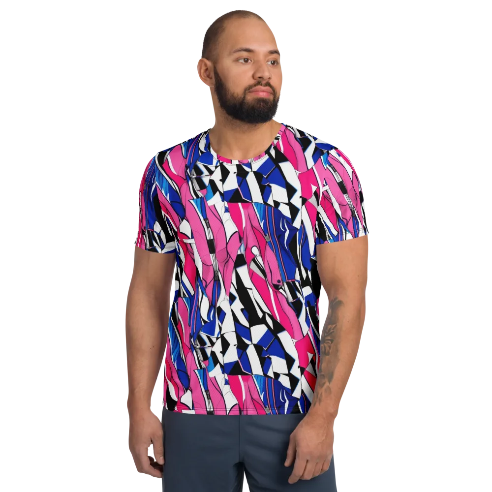 Neon Tailored Chaos on Men's Athletic T-Shirt — Front